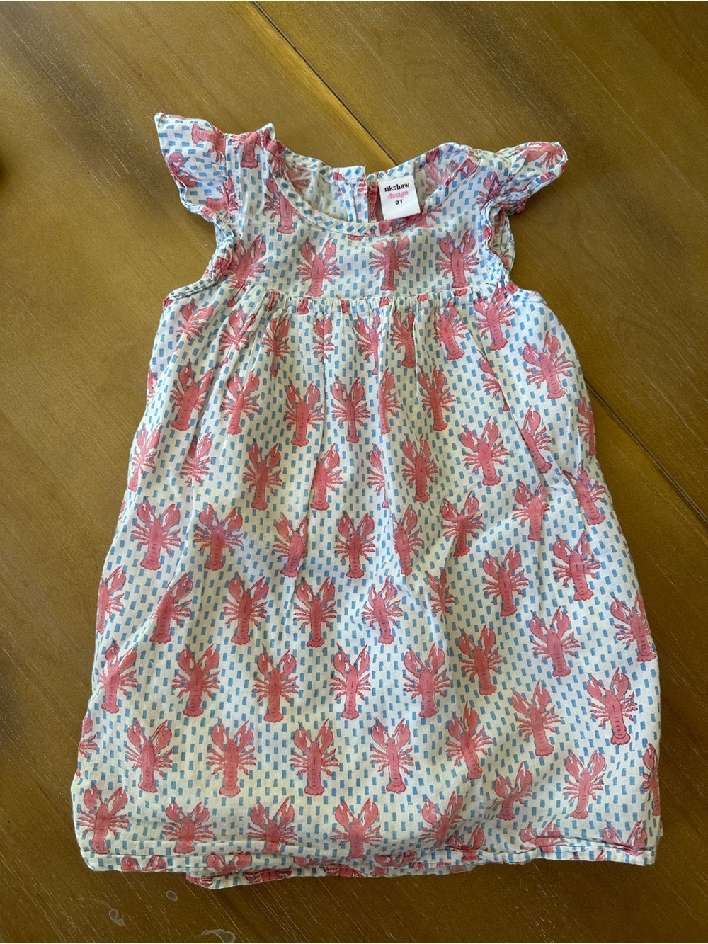 2T Rikshaw Design 100% cotton lobster block-print dress